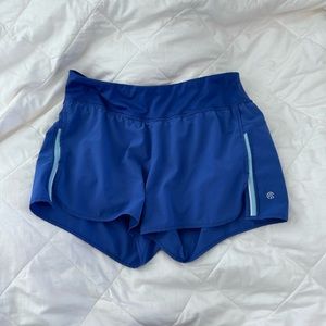 Blue Mid Length Exercise Shorts